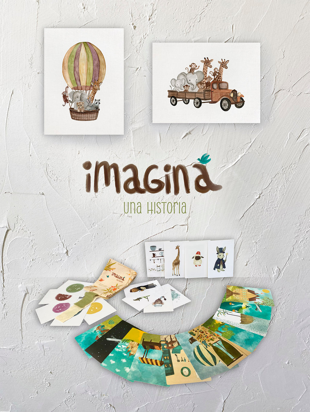 Imagina una historia + Dos láminas ilustradas 20x30 cm