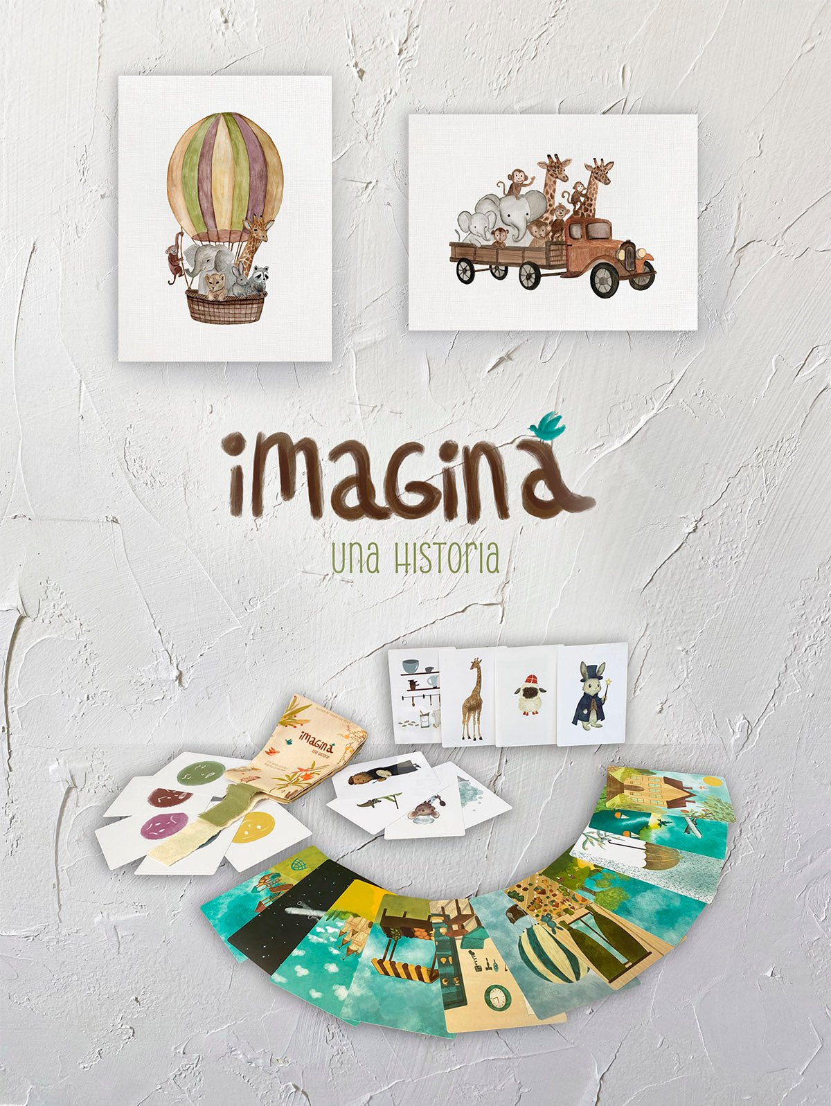 Imagina una historia + Dos láminas ilustradas 20x30 cm